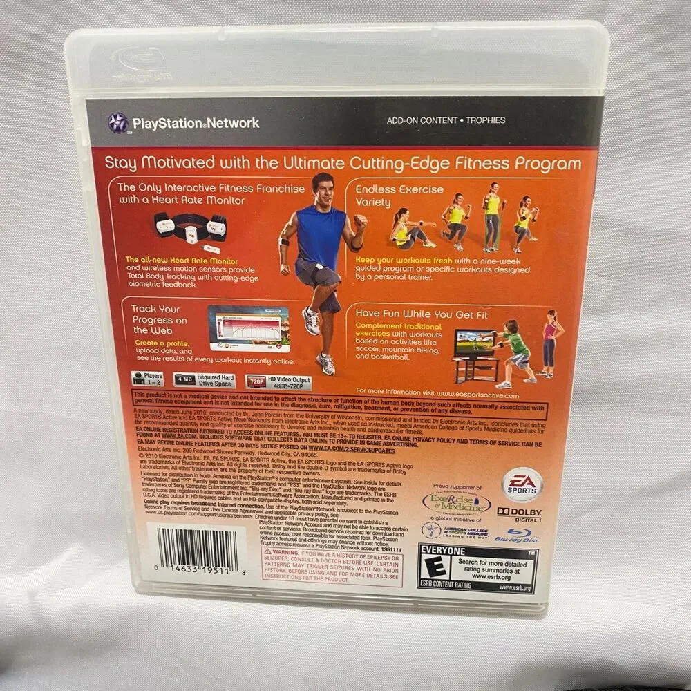 EA Sports Active 2 For Sony Disney 3 With Case And Accessories 2010 Working